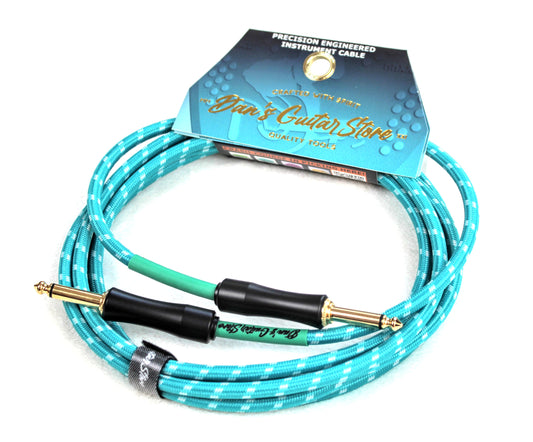 Dan's Guitar Store Instrument Cable (3m / 10ft Inline/Inline) 1/4 Jack 21AWG ofc 18K Gold-Plated Self-Silencing Connector Precision Instrument Cable